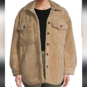 NWT Rebecca Minkoff Raegan Faux Fur Teddy Oversized Puffer Shacket M